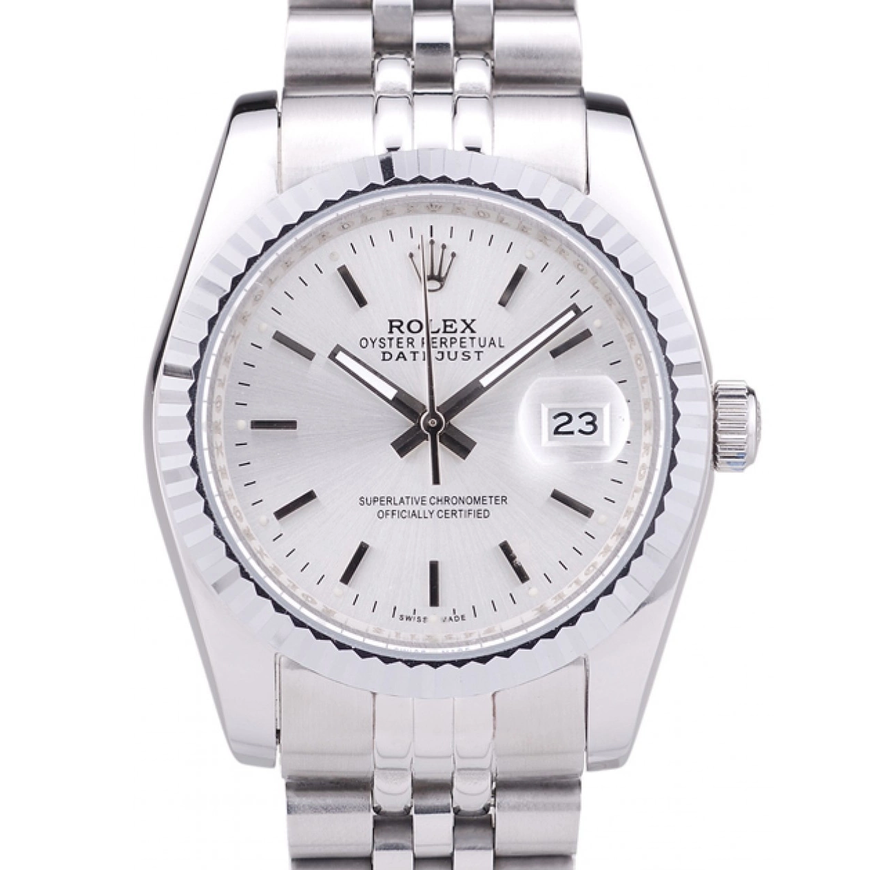 MiroTime 0811 Rolex Datejust Silver Dial Ribbed Bezel 7457